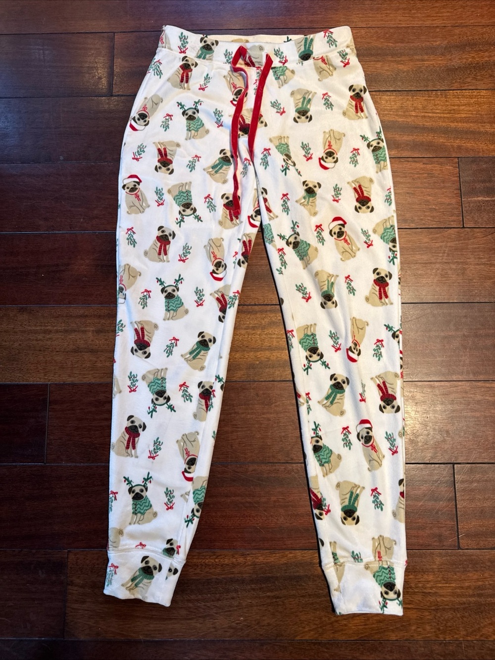 NWOT- Tabitha Webb Fleece Sleepwear  Pajama Pants Christmas Pugs Women’s XS